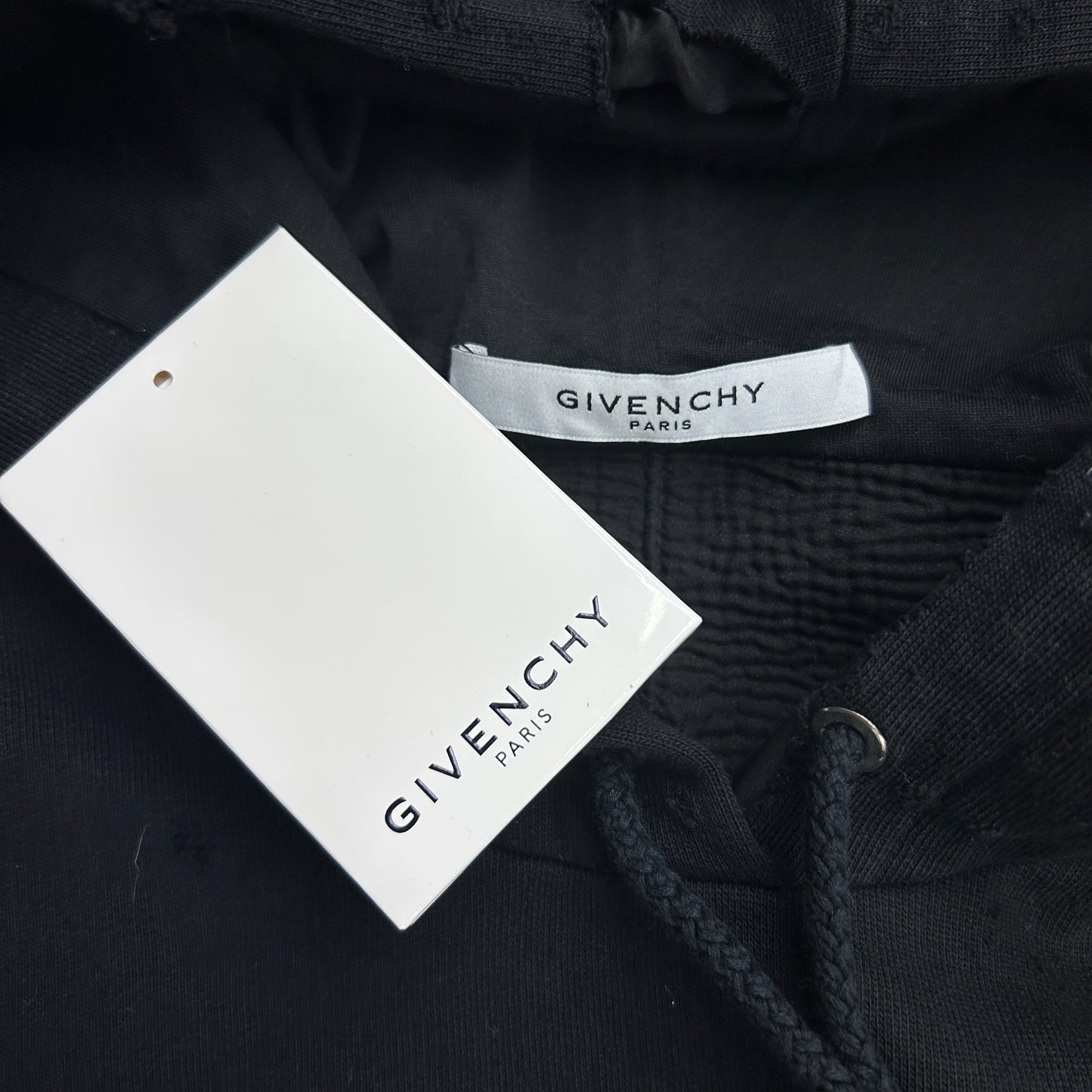Givenchy Destroyed Logo Pullover Hoodie